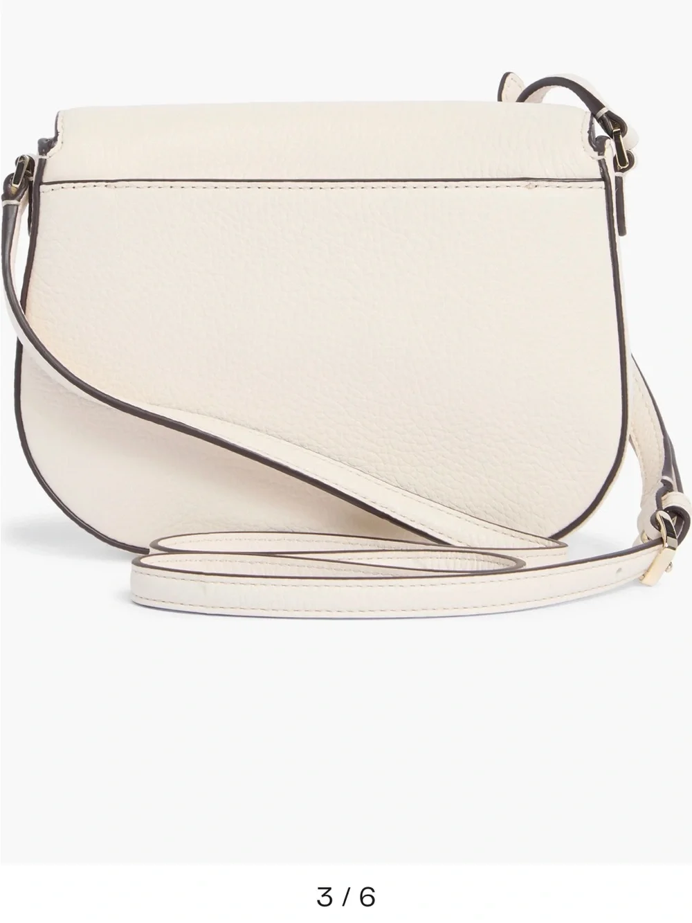 kate spade cream pebble leather crossbody with gold logo
